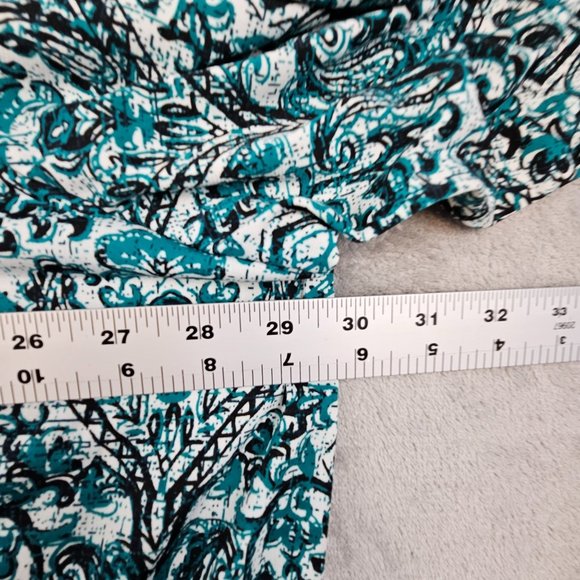 Catherines Top Women's 3X Multicolor Paisley Peek A Boo Shoulder Half Sleeve - Picture 6 of 9